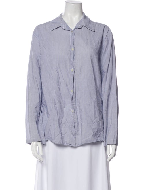 Leset Striped Long Sleeve Button-Up Top