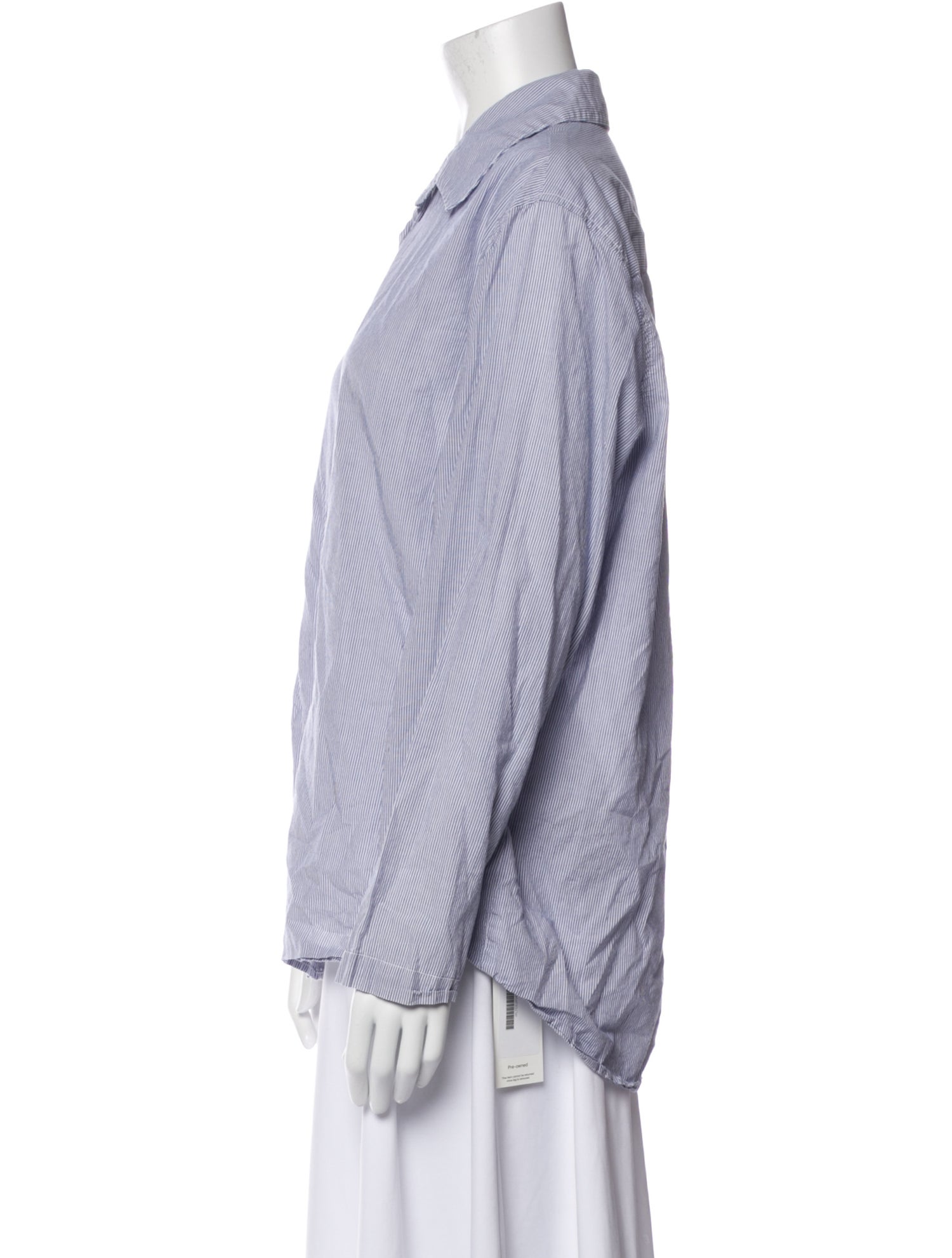 Leset Striped Long Sleeve Button-Up Top