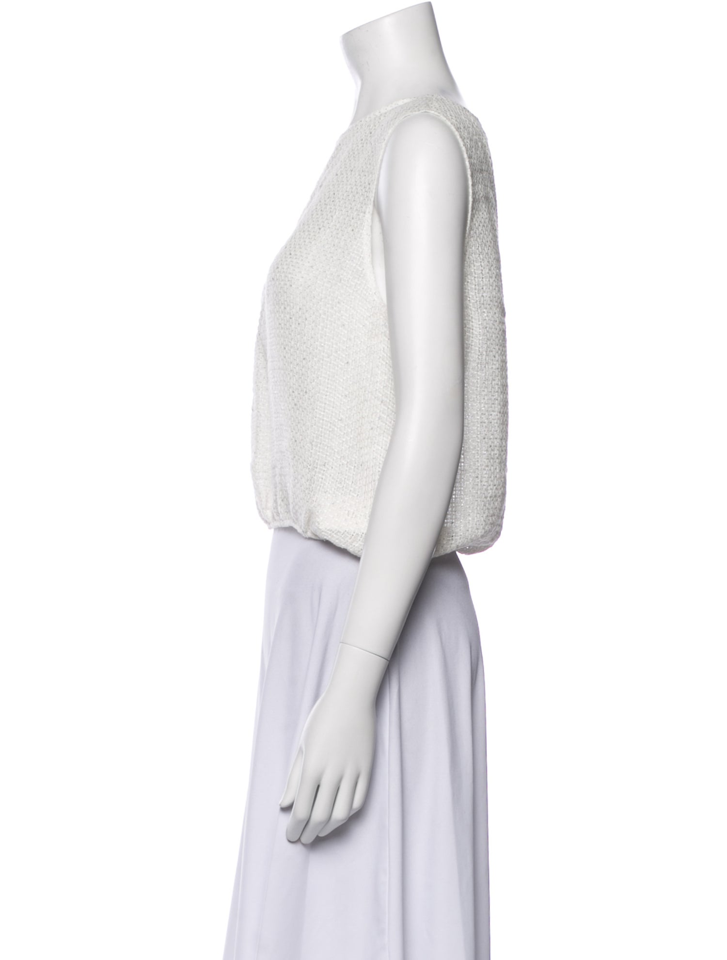 Leset Linen Bateau Neckline Crop Top