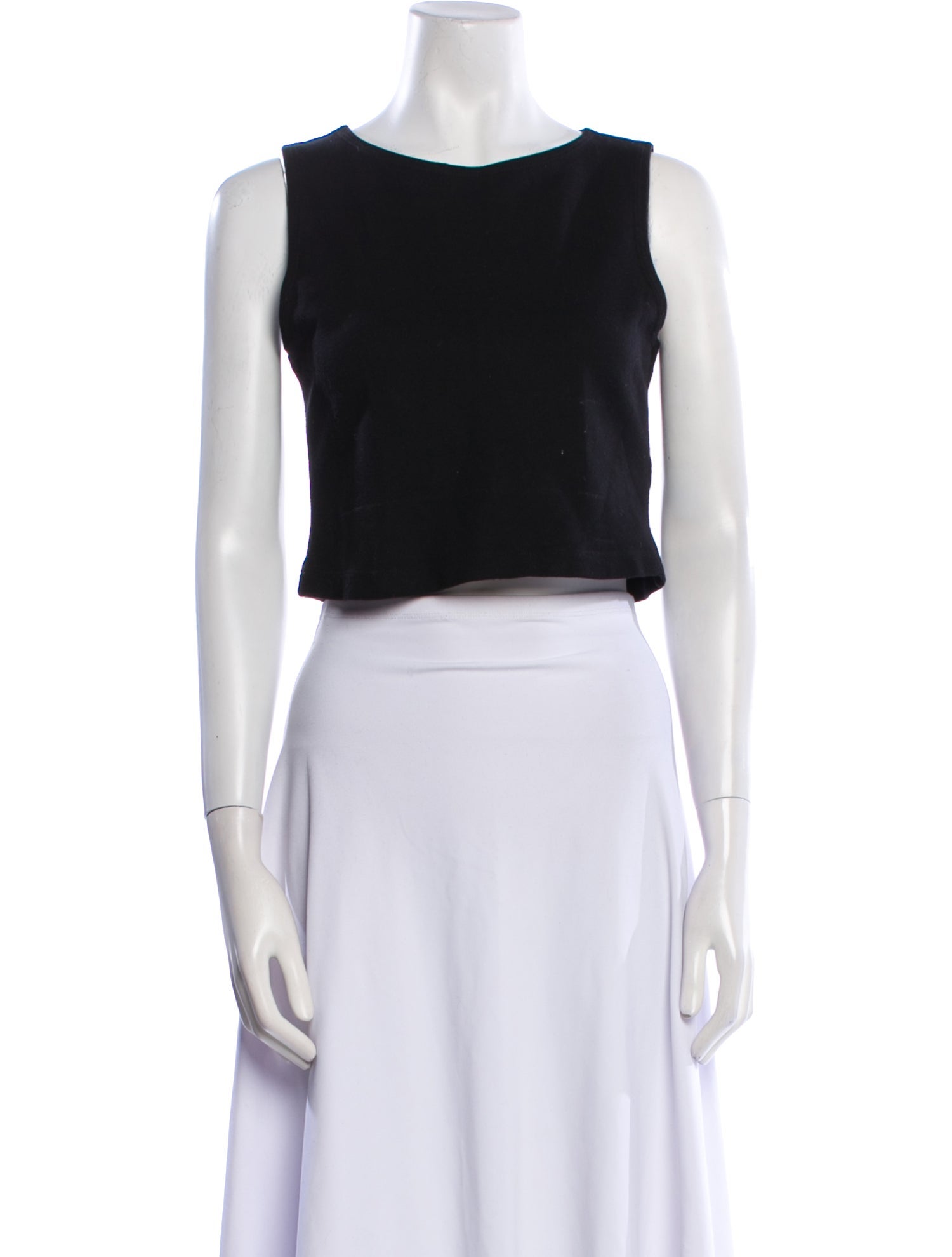 Leset Bateau Neckline Sleeveless Crop Top