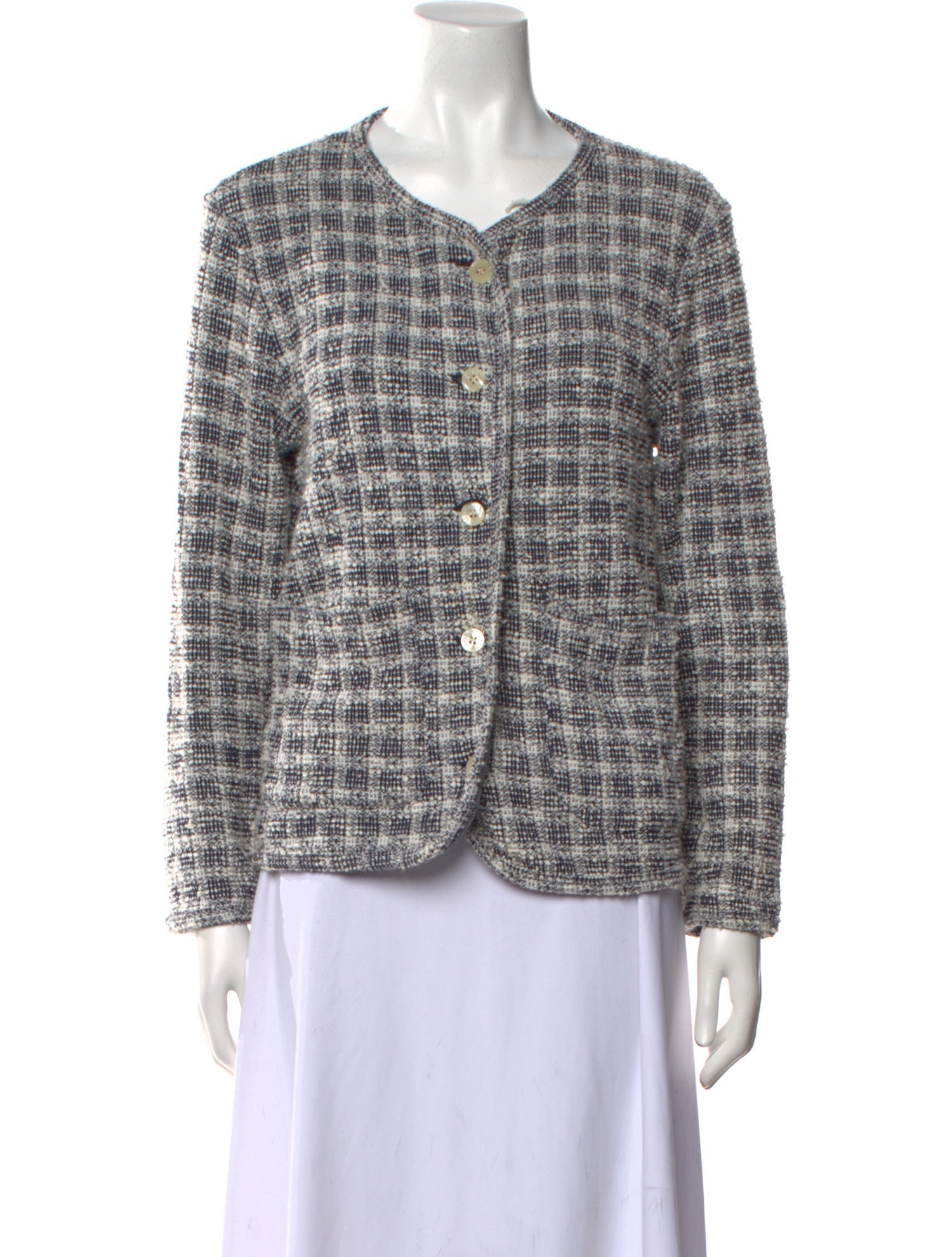 Leset Plaid Print V-Neck Sweater