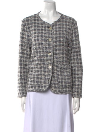 Leset Plaid Print V-Neck Sweater