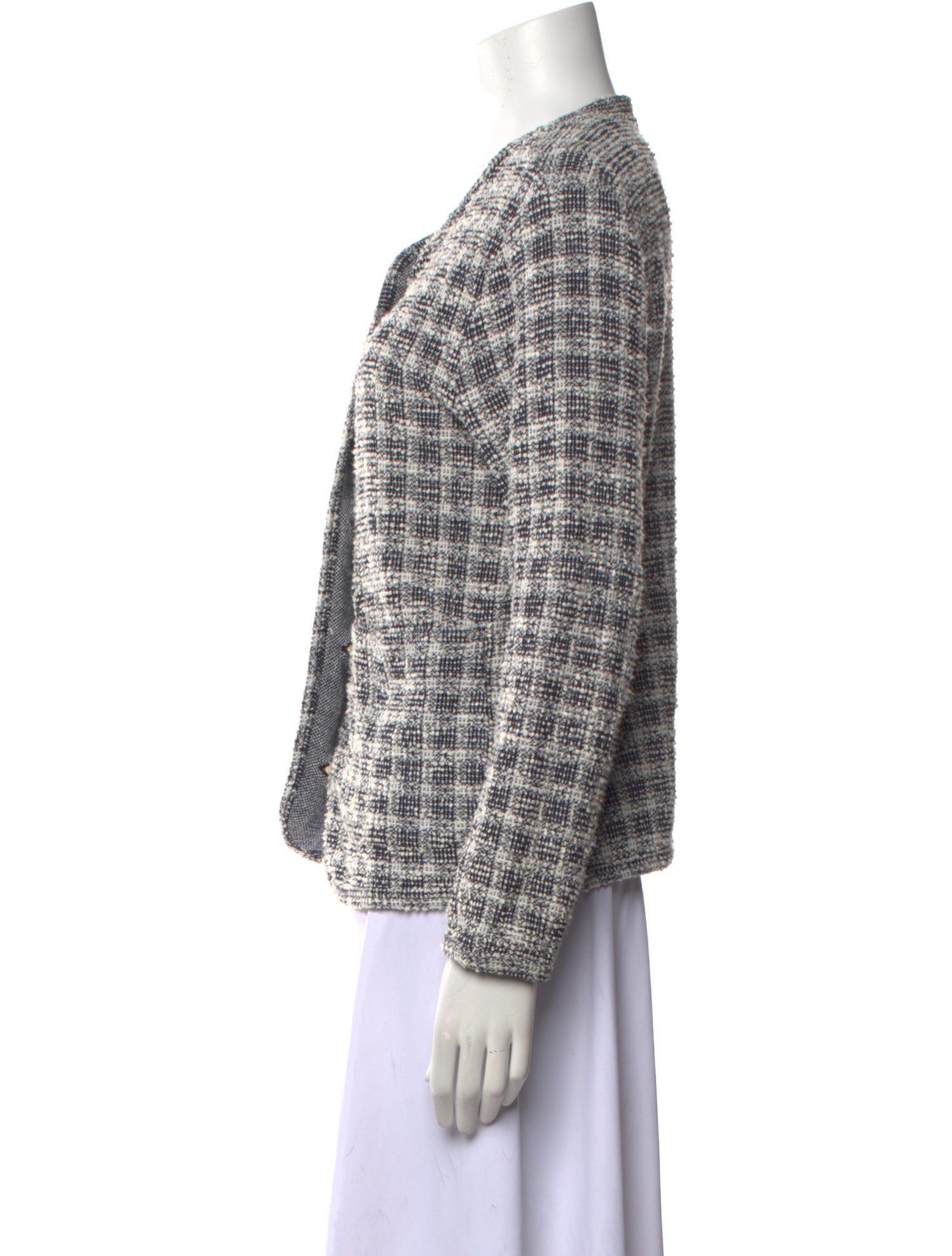 Leset Plaid Print V-Neck Sweater