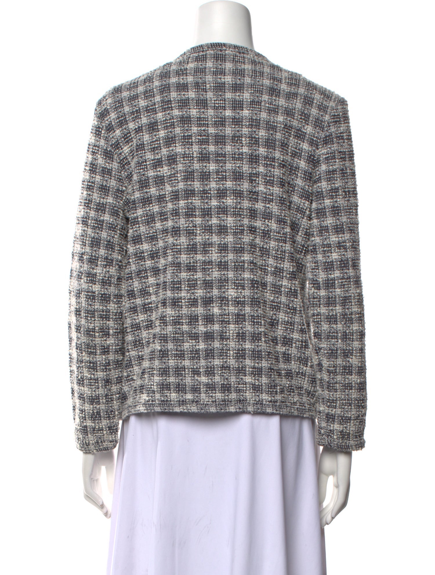 Leset Plaid Print V-Neck Sweater