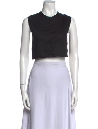 Leset Crew Neck Sleeveless Crop Top