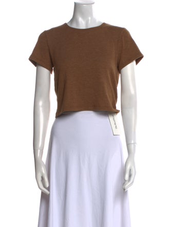 Leset Crew Neck Short Sleeve Crop Top