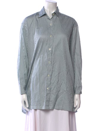 Leset Striped Long Sleeve Button-Up Top