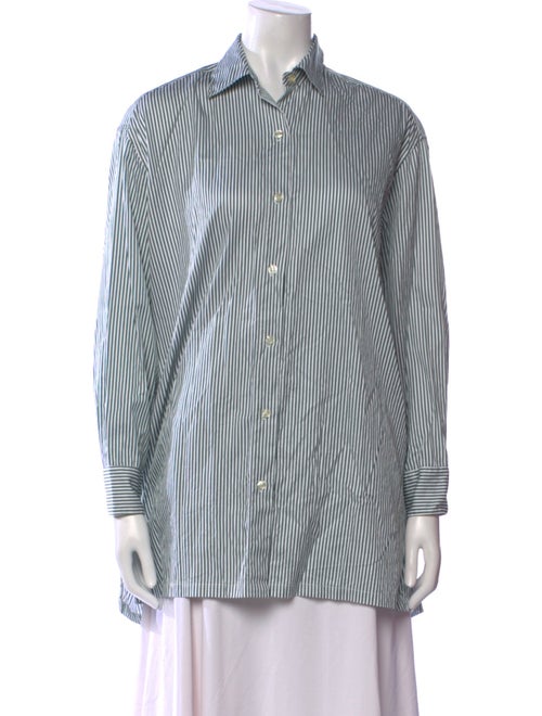 Leset Striped Long Sleeve Button-Up Top