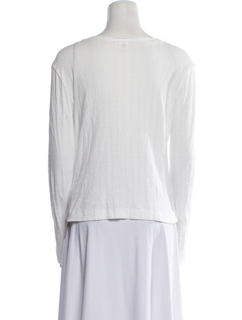 Leset Scoop Neck Long Sleeve Button-Up Top