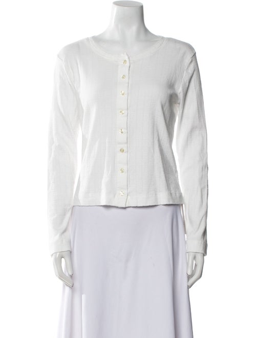 Leset Scoop Neck Long Sleeve Button-Up Top