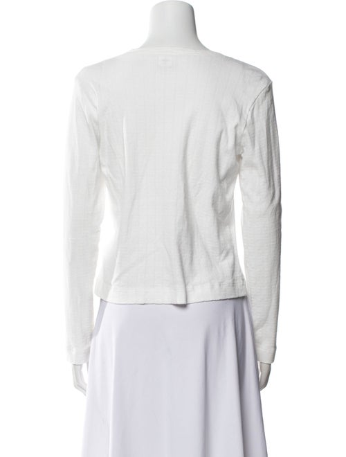 Leset Scoop Neck Long Sleeve Button-Up Top