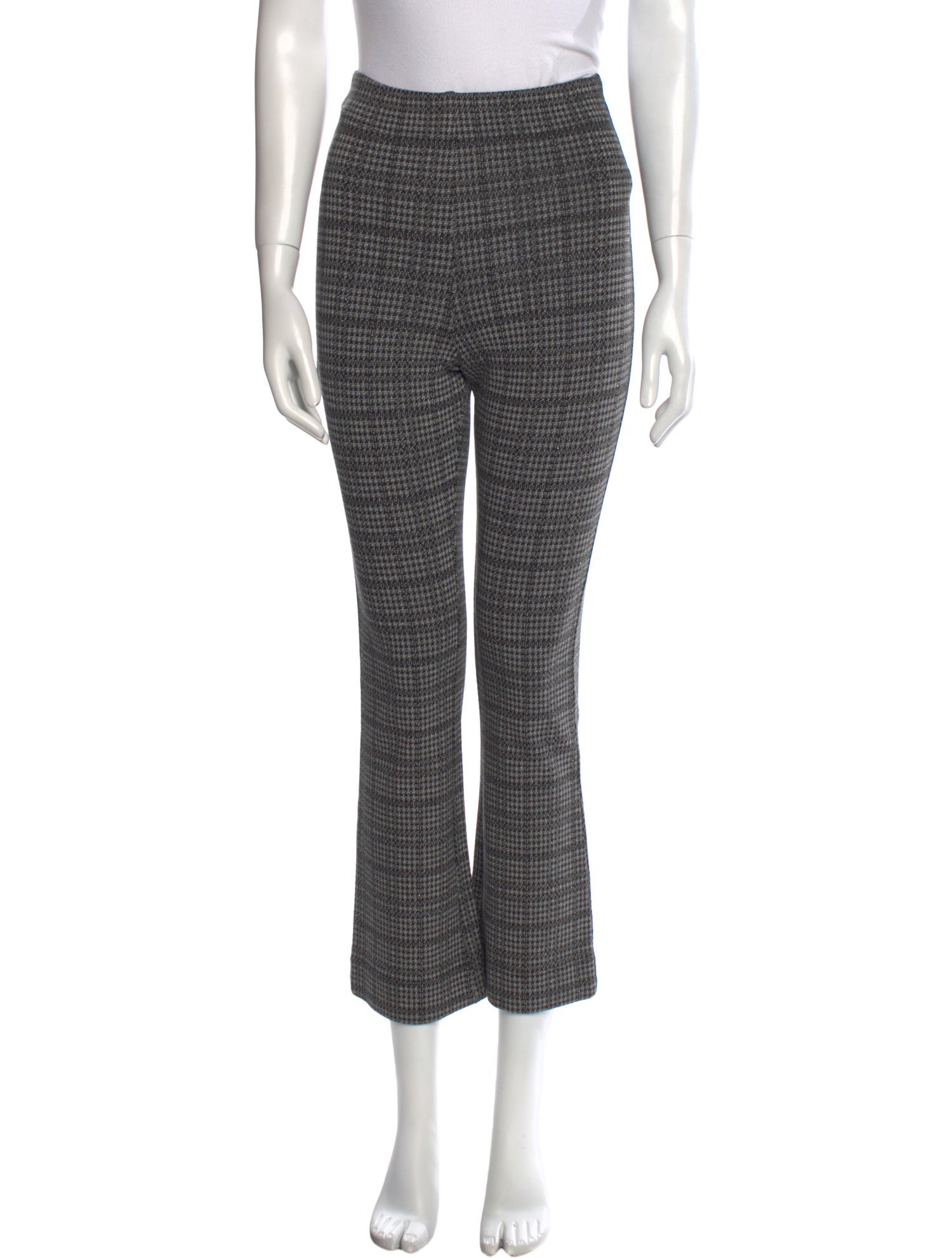 Leset Plaid Print Straight Leg Pants