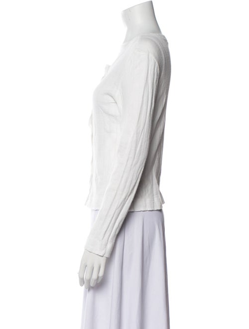 Leset Scoop Neck Long Sleeve Button-Up Top