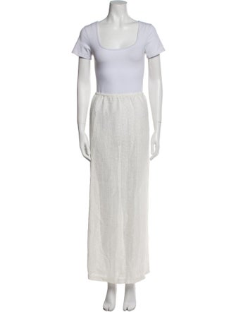 Leset Linen Sequin Embellishments Skirt Set