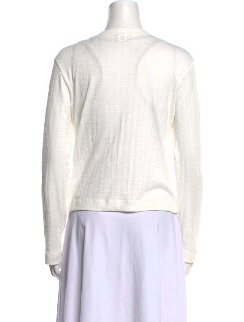 Leset Crew Neck Long Sleeve Button-Up Top