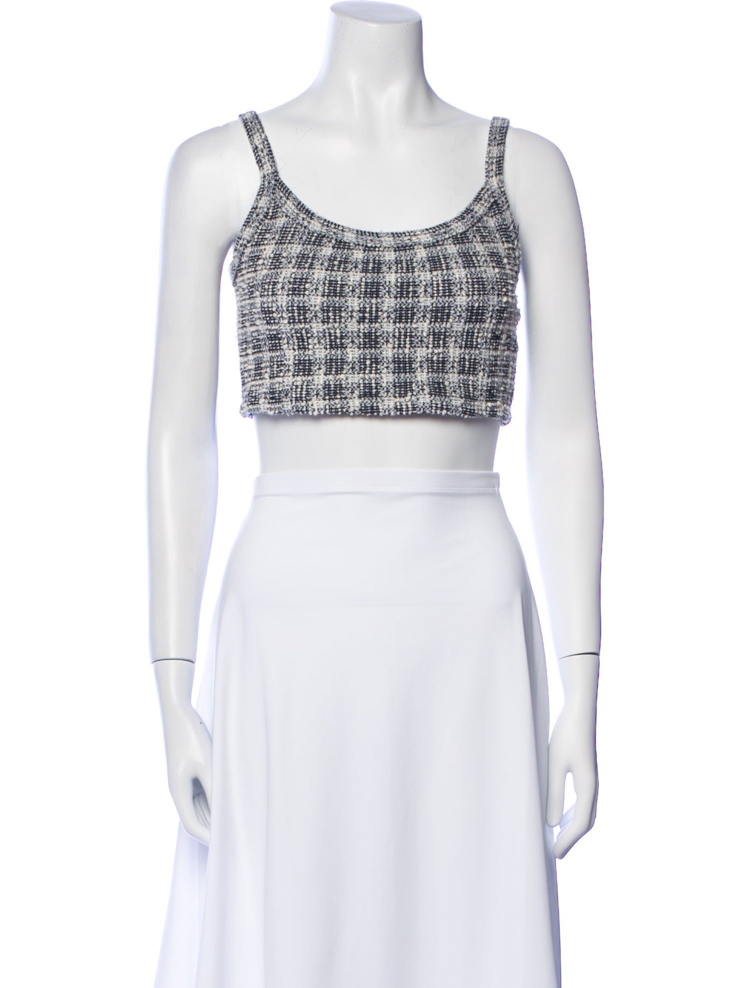 Leset Printed Scoop Neck Crop Top