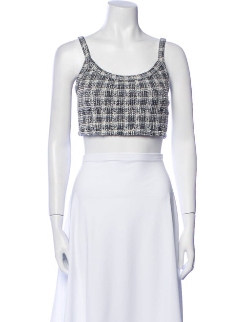 Leset Printed Scoop Neck Crop Top