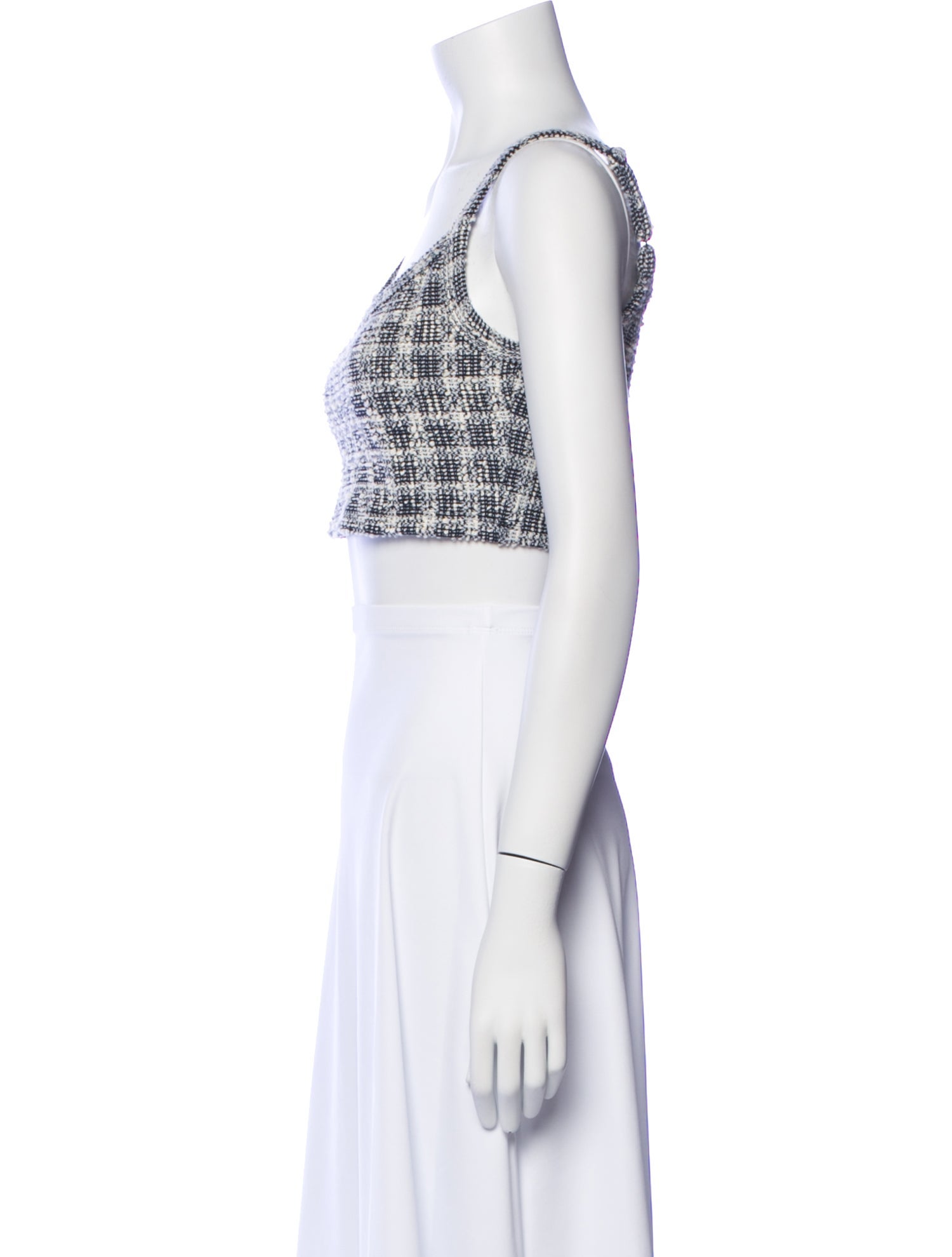 Leset Printed Scoop Neck Crop Top