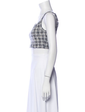 Leset Printed Scoop Neck Crop Top