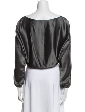 Leset Bateau Neckline Long Sleeve Blouse