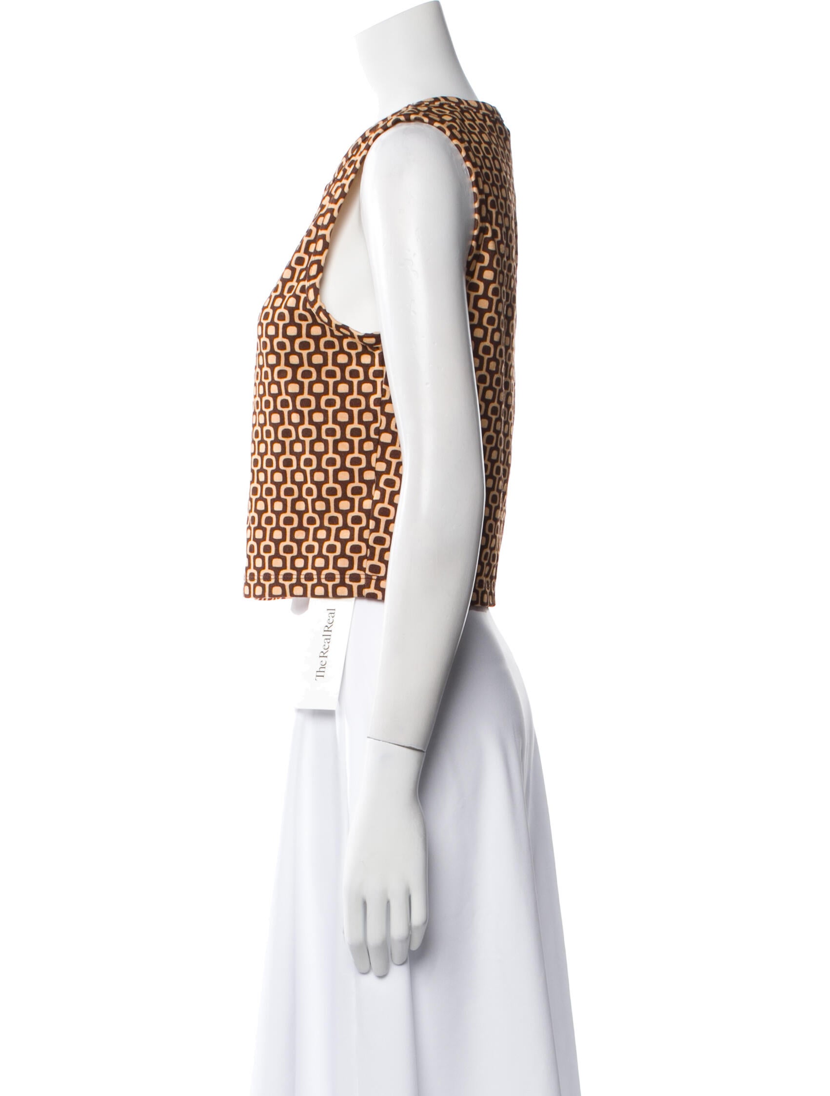 Leset Printed Scoop Neck Crop Top w/ Tags