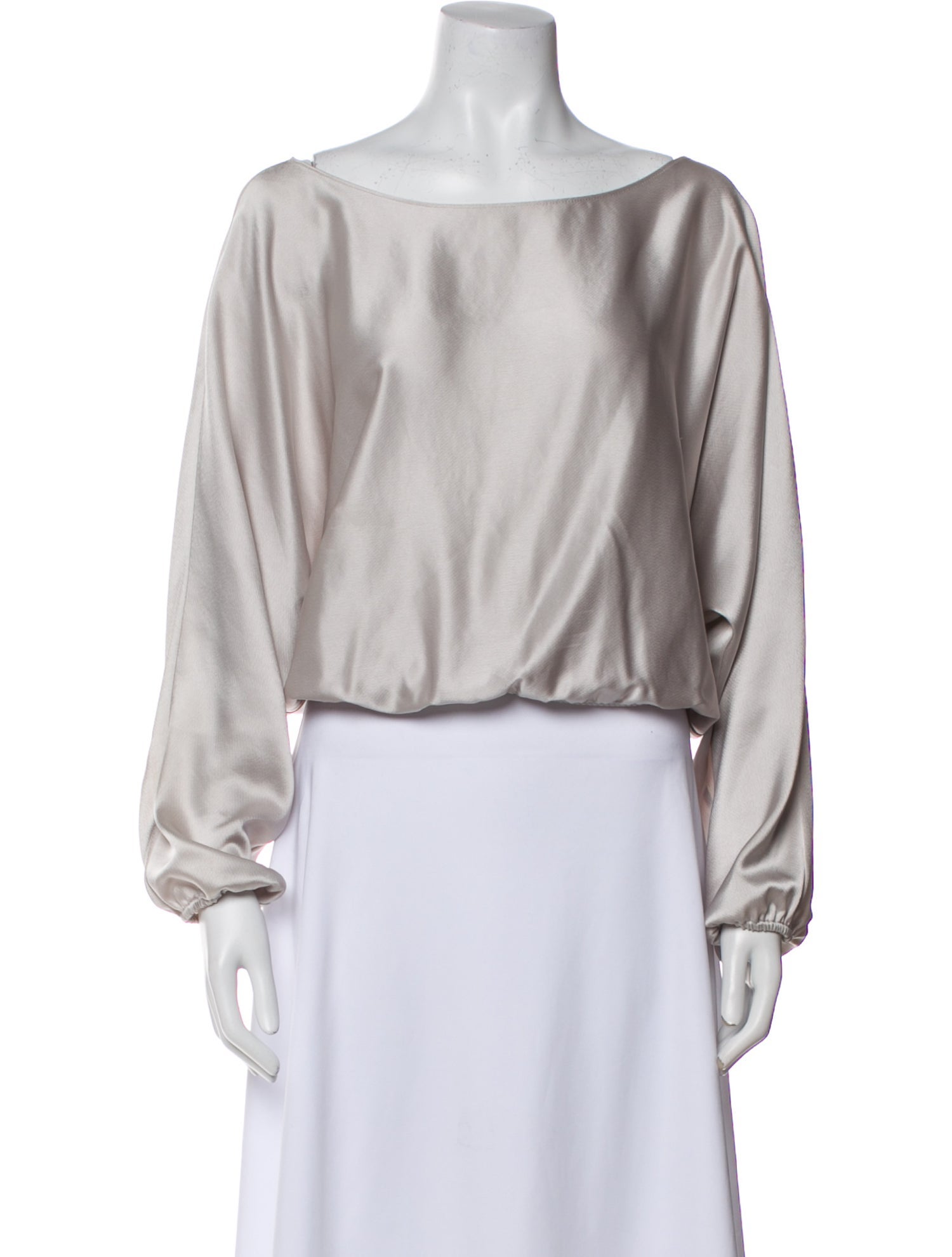 Leset Bateau Neckline Long Sleeve Crop Top