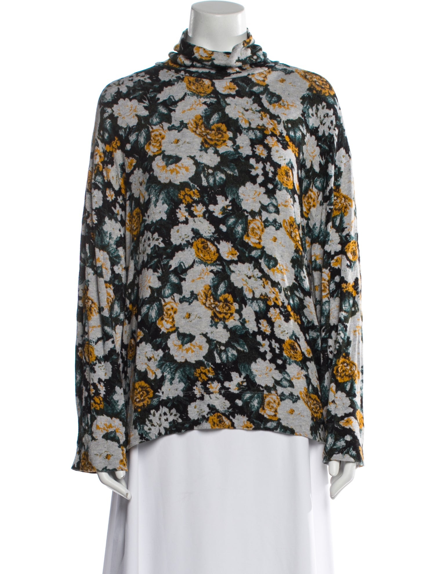 Leset Printed Mock Neck Sweater