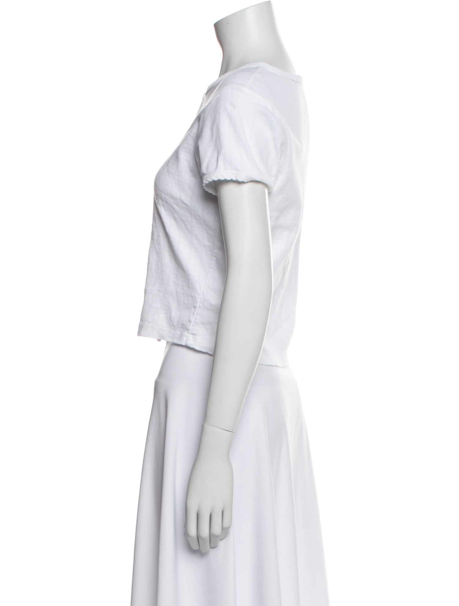 Leset Crew Neck Short Sleeve Crop Top