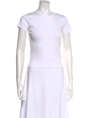 Pre-owned Leset Crew Neck Short Sleeve T-shirt In White