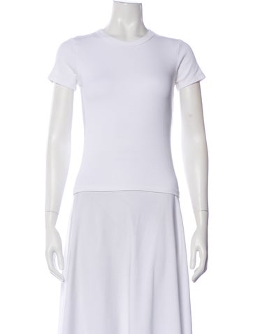 Pre-owned Leset Crew Neck Short Sleeve T-shirt In White