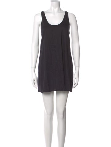 Pre-owned Leset Scoop Neck Mini Dress In Black
