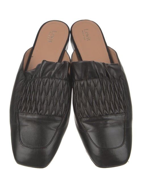 Lewit Leather Ruffle Embellishment Mules