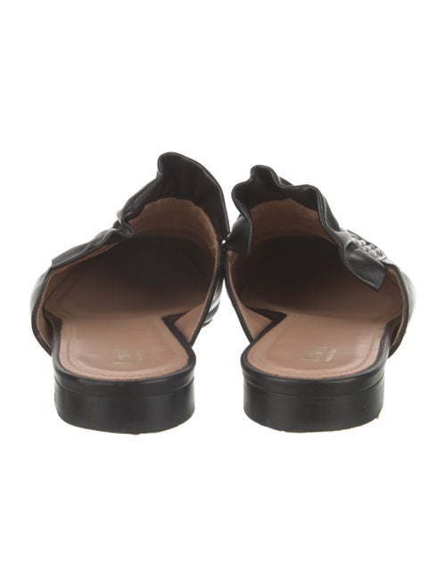 Lewit Leather Ruffle Embellishment Mules