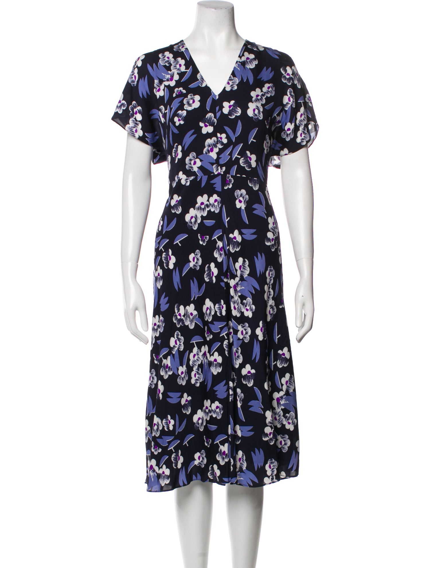 Lewit Floral Print Midi Length Dress