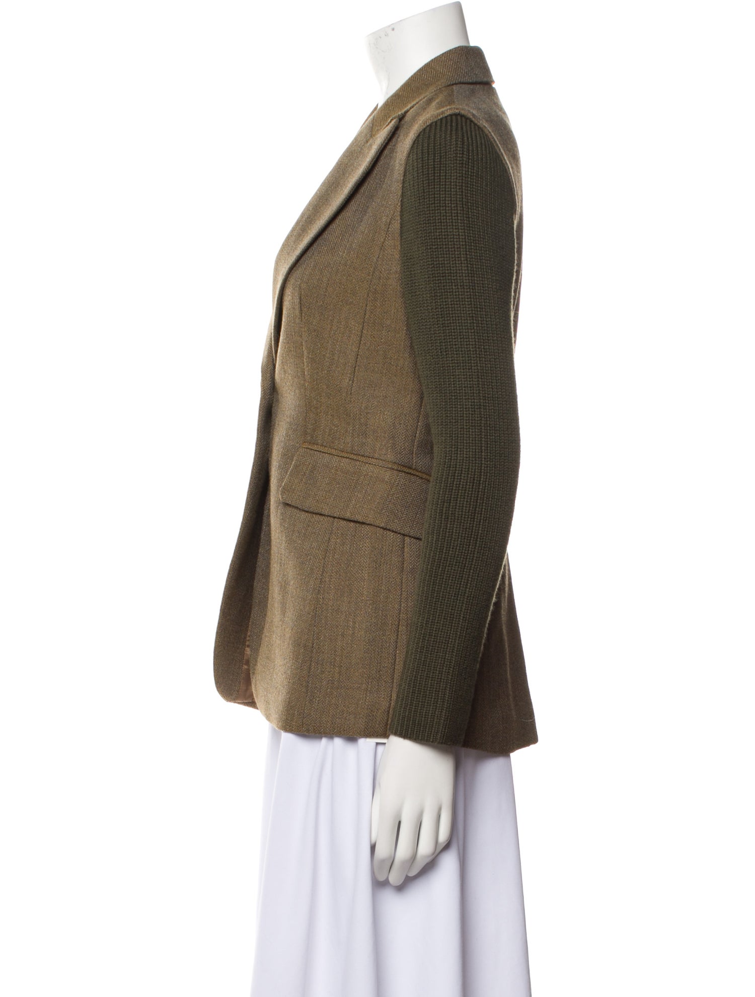 Lewit Wool Plaid Print Blazer