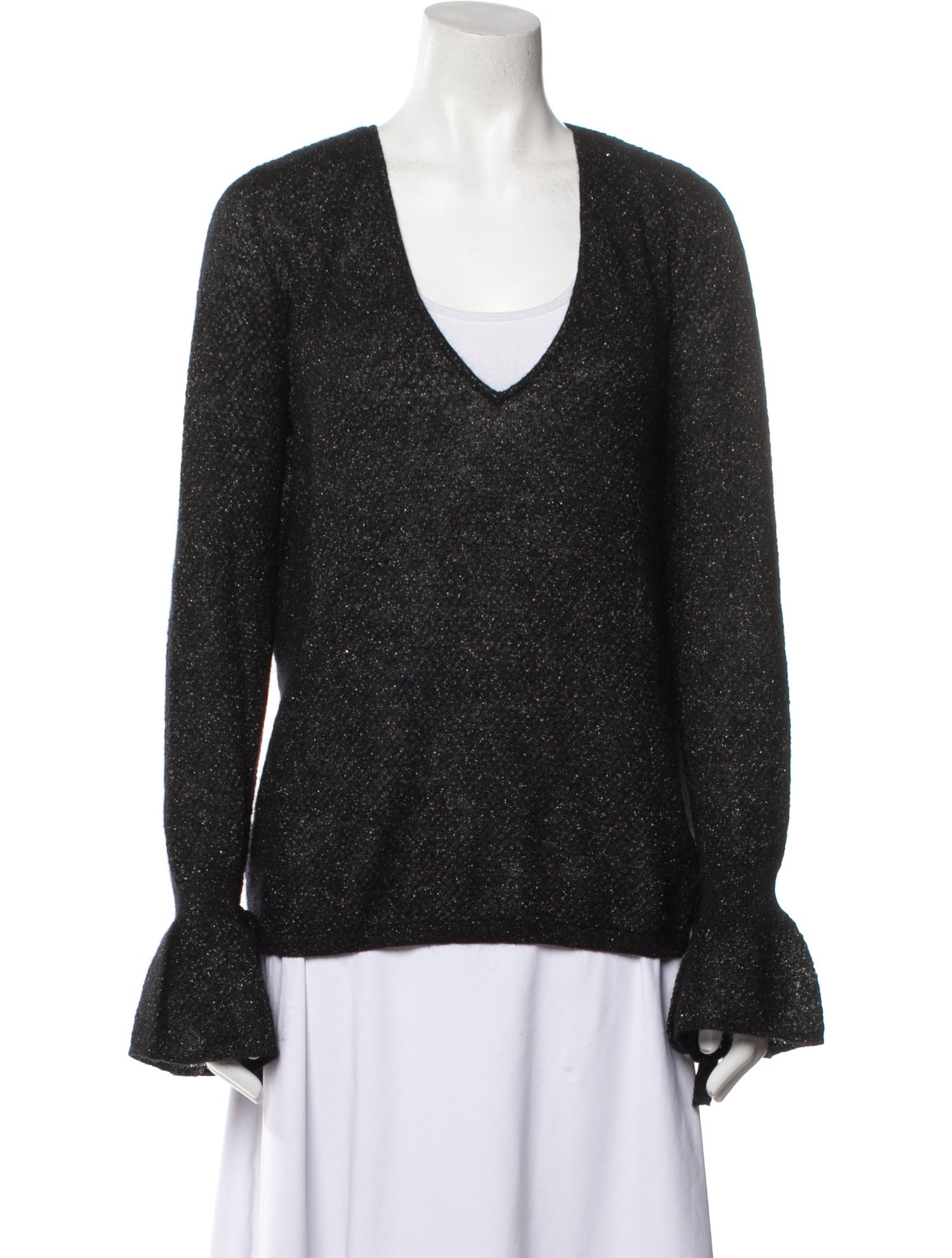 Lewit Mohair Plunge Neckline Sweater