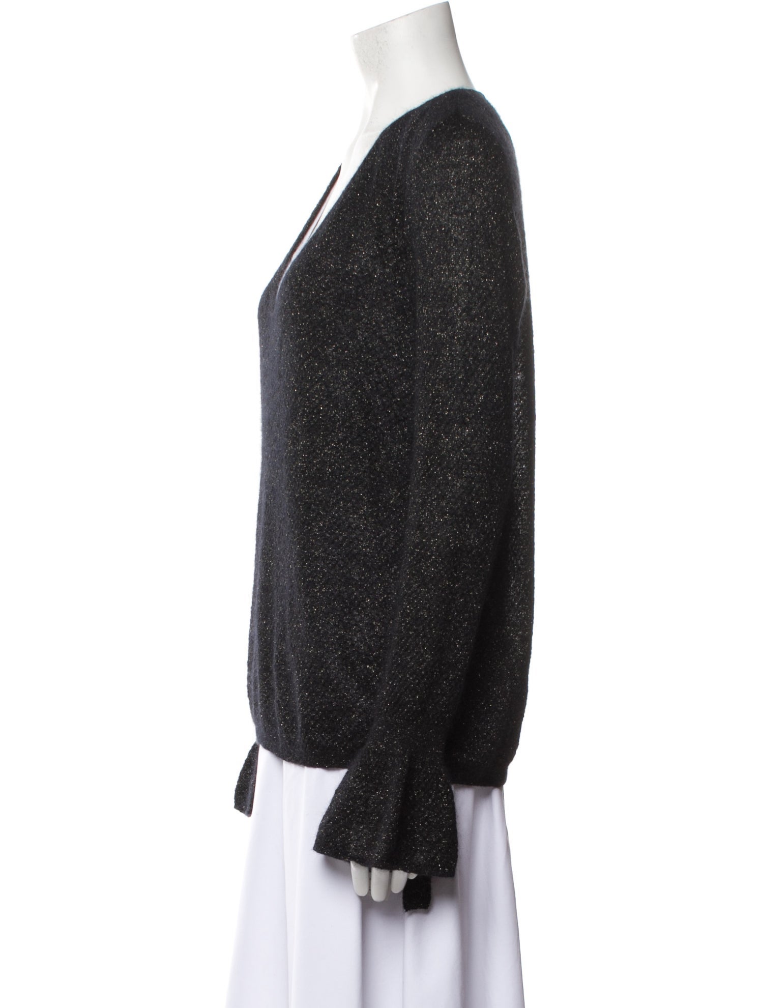 Lewit Mohair Plunge Neckline Sweater