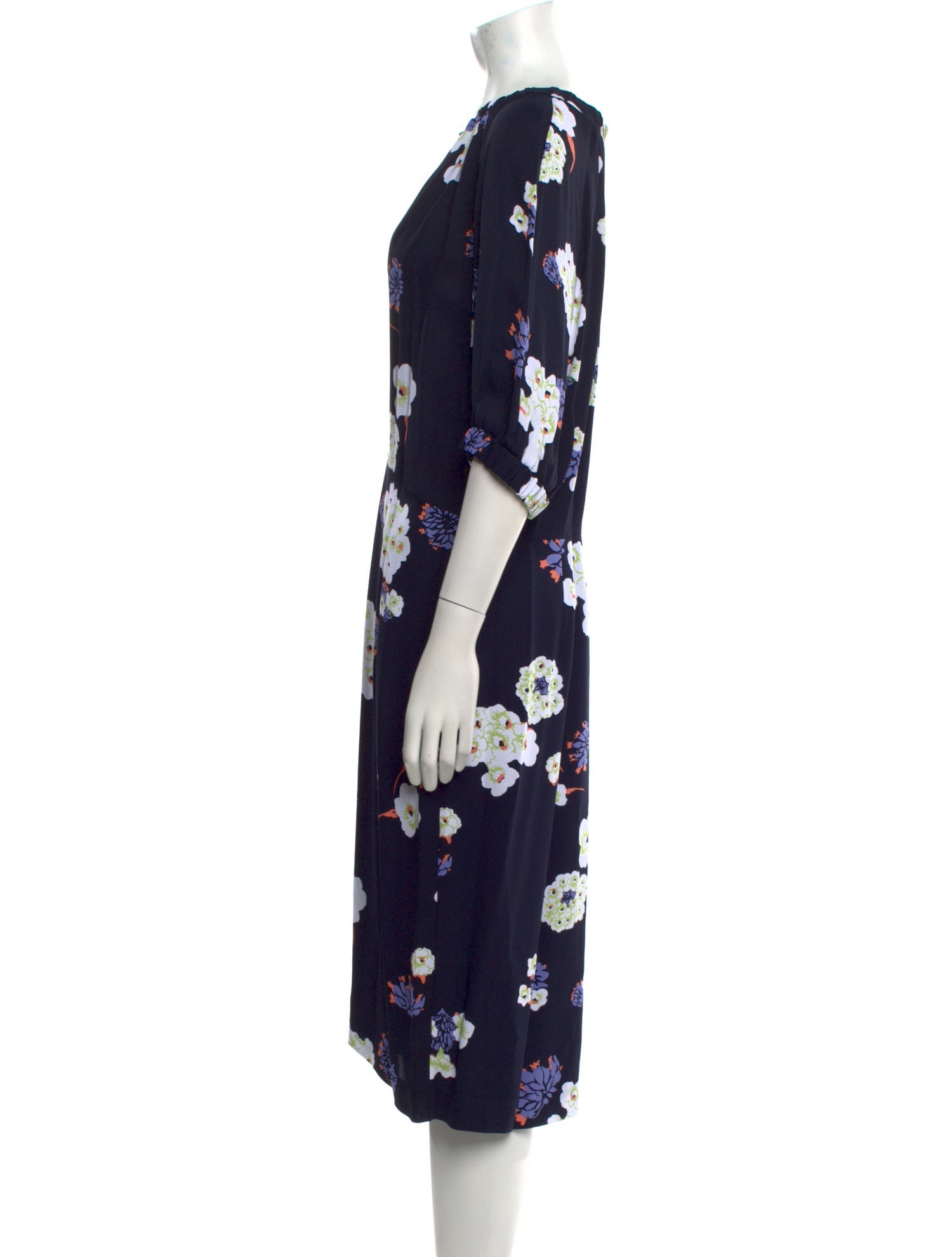 Lewit Floral Print Midi Length Dress