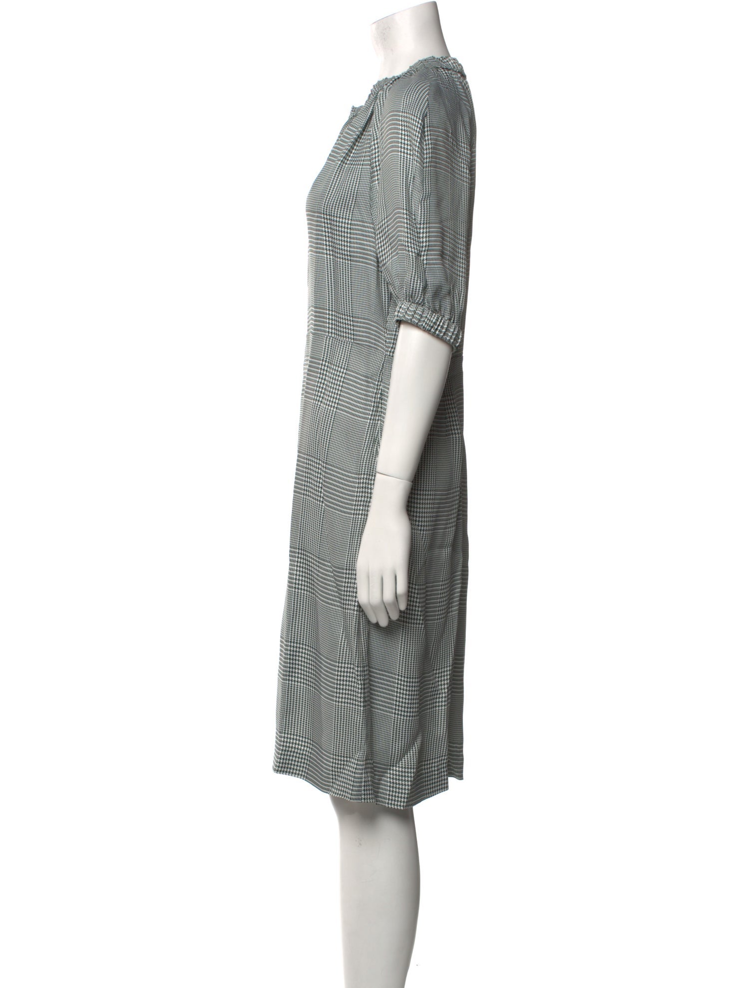 Lewit Plaid Print Knee-Length Dress