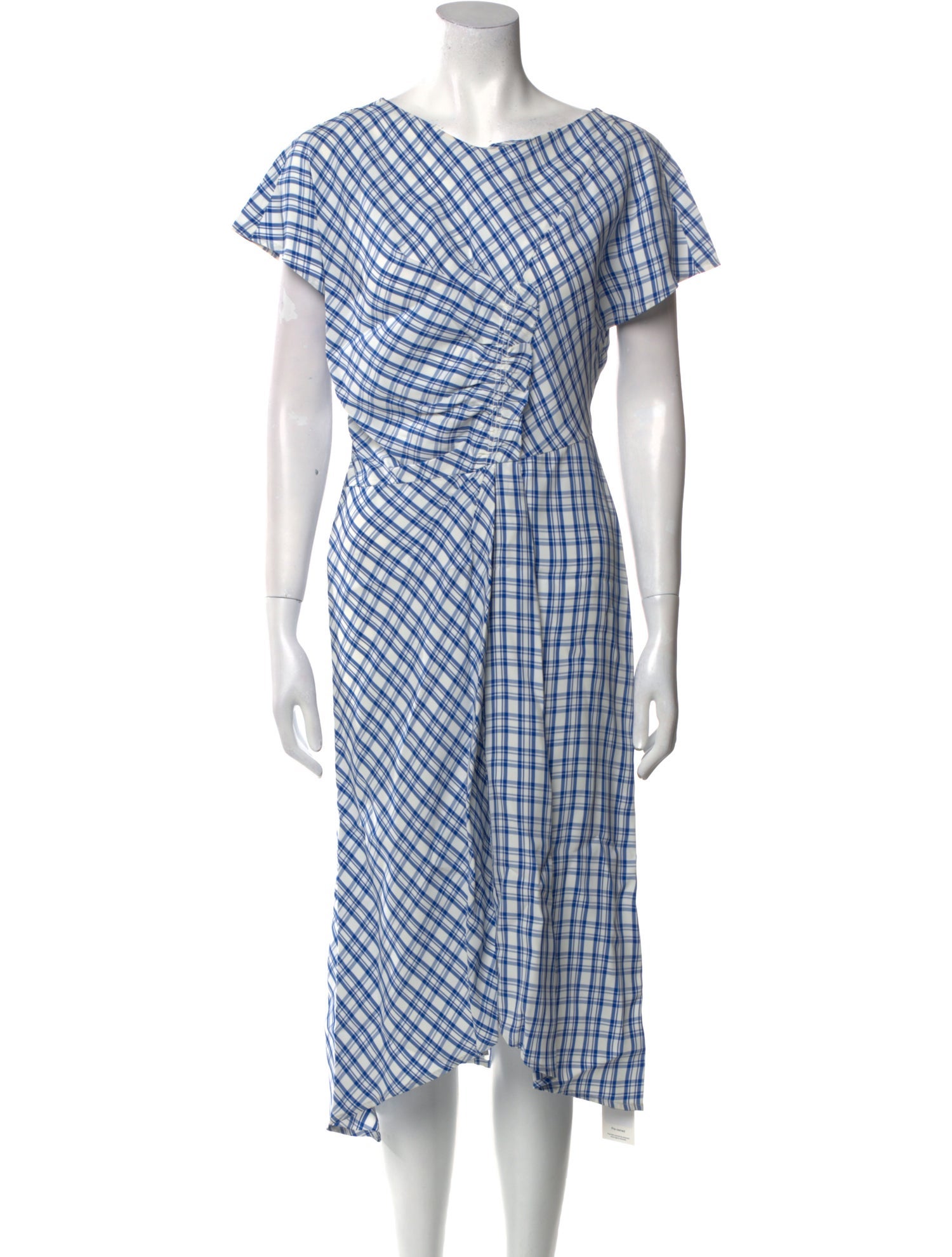 Lewit Plaid Print Midi Length Dress