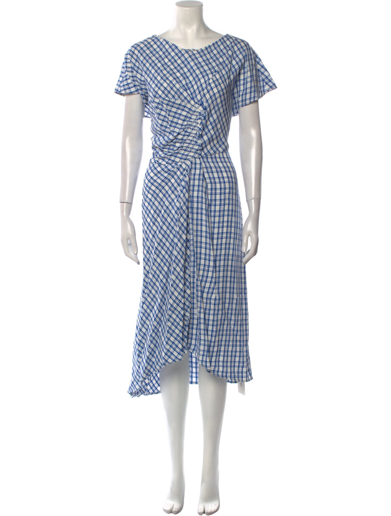 Lewit Plaid Print Long Dress