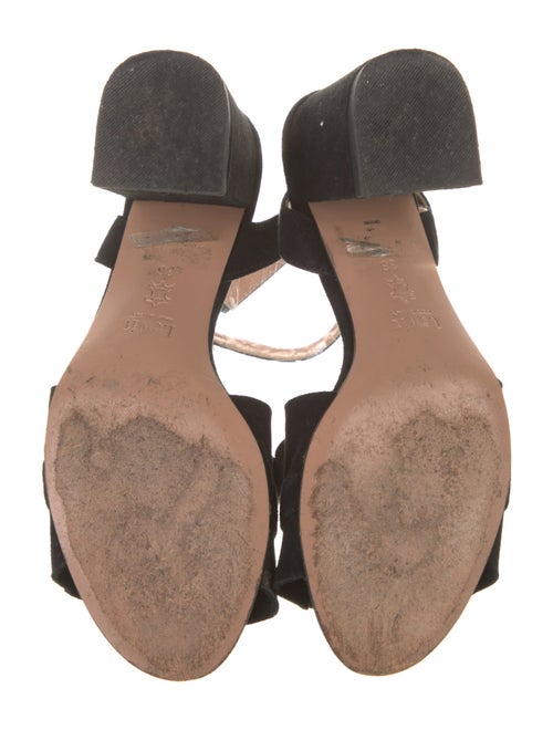 Lewit Suede Ruffle Embellishment Sandals