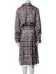 Lewit Plaid Print Trench Coat