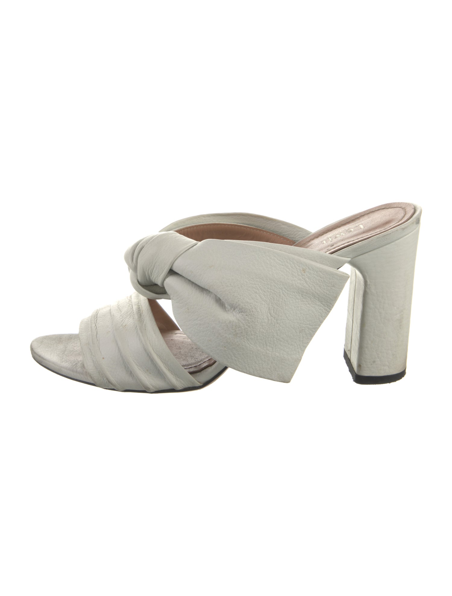 Lewit Leather Bow Accents Slides