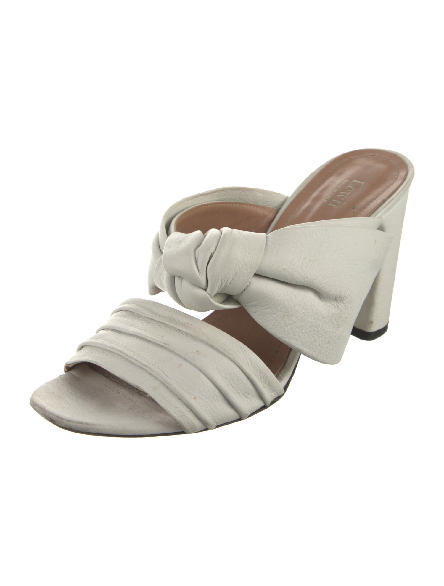 Lewit Leather Bow Accents Slides