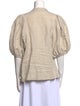 Lanthropy Linen Mock Neck Button-Up Top