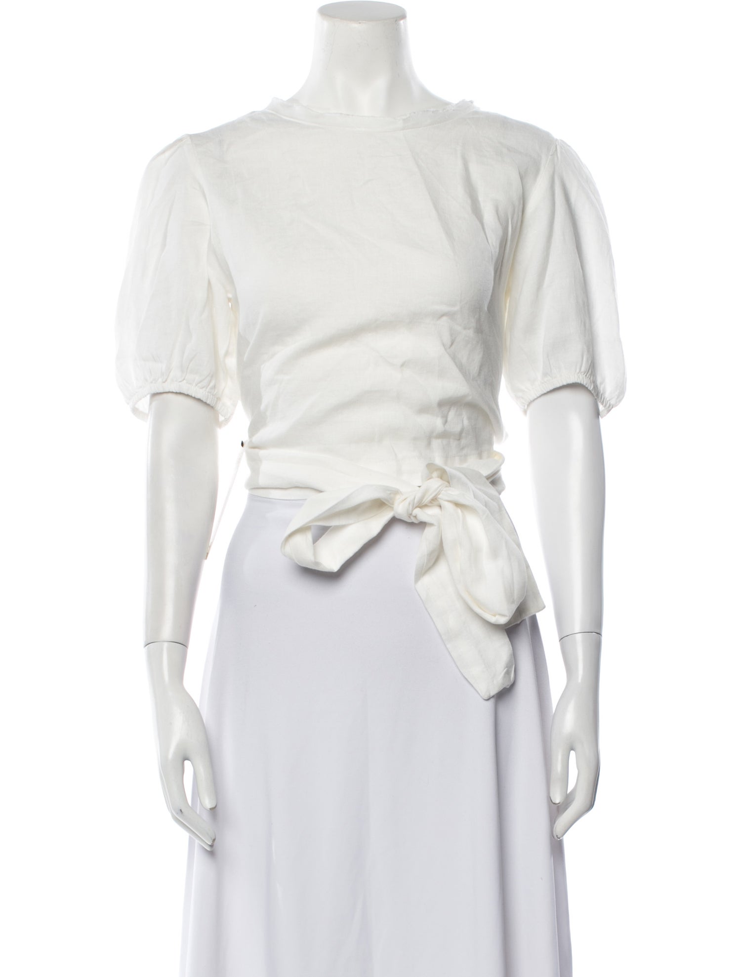 Lanthropy Linen Crew Neck Crop Top