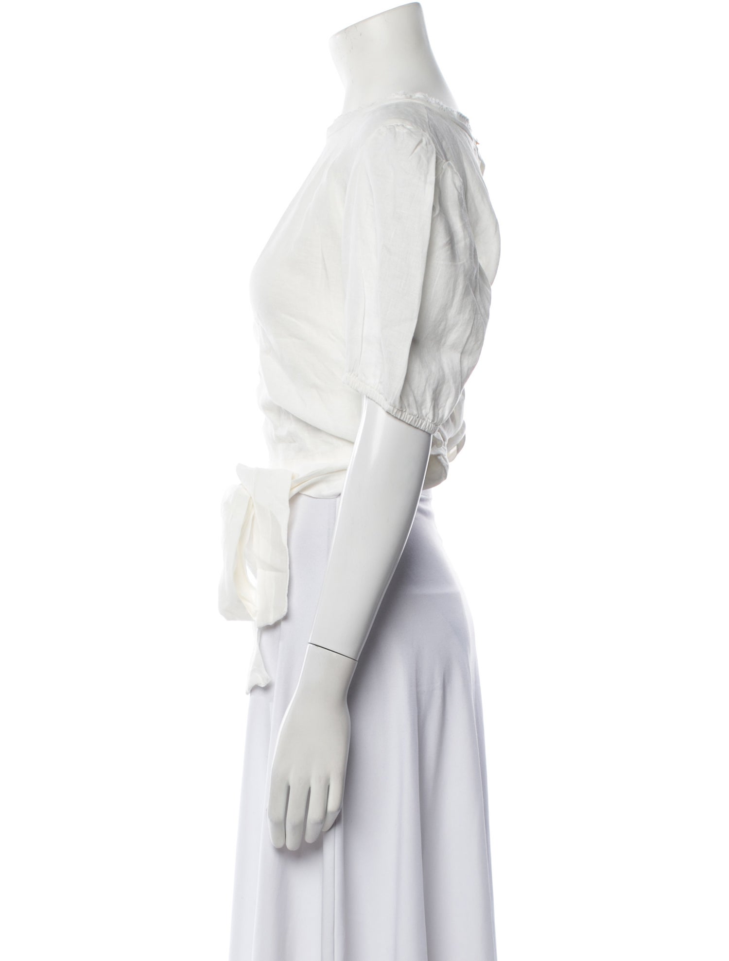 Lanthropy Linen Crew Neck Crop Top