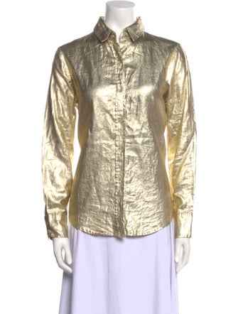 Lanthropy Linen Long Sleeve Button-Up Top