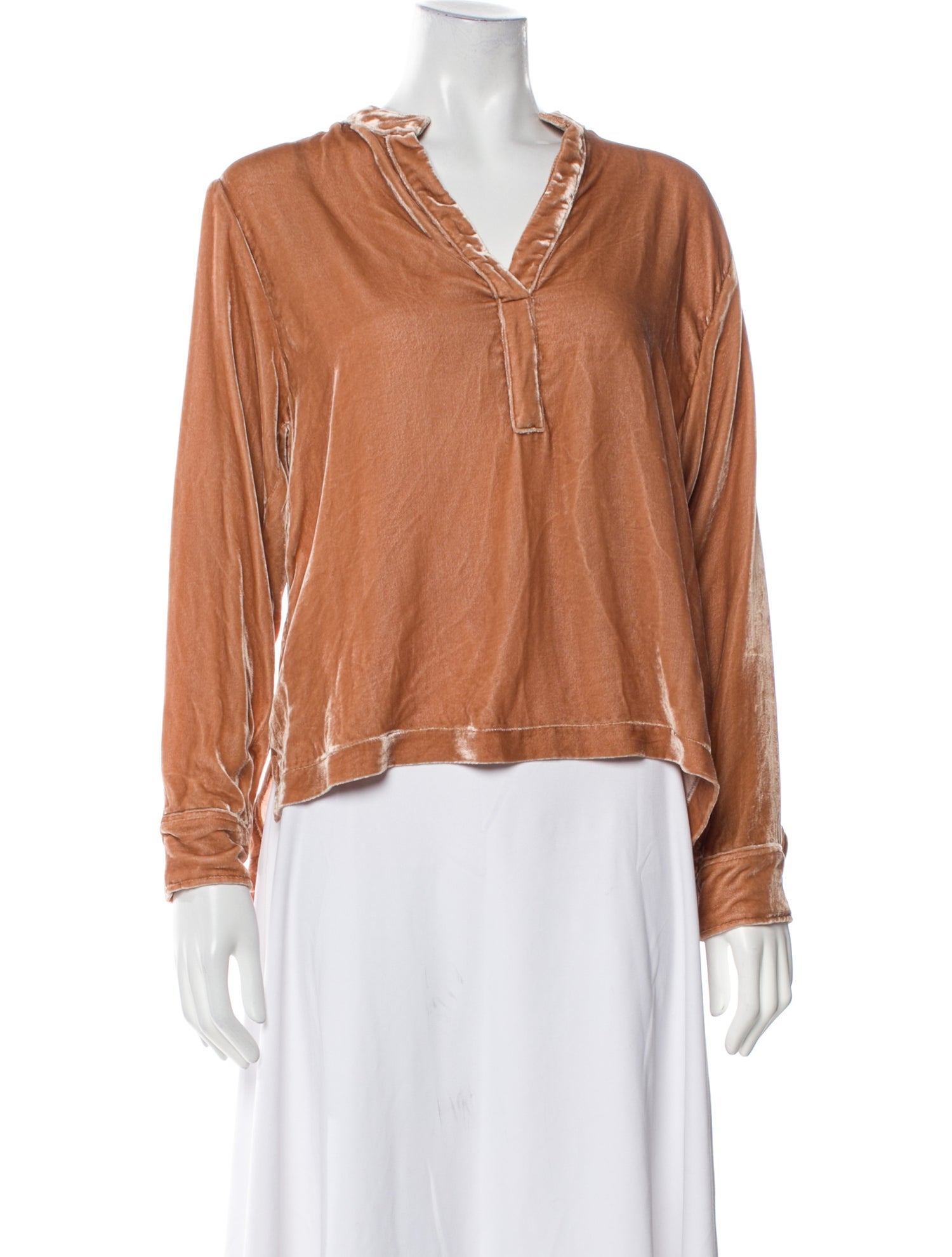 Lanthropy V-Neck Long Sleeve Blouse